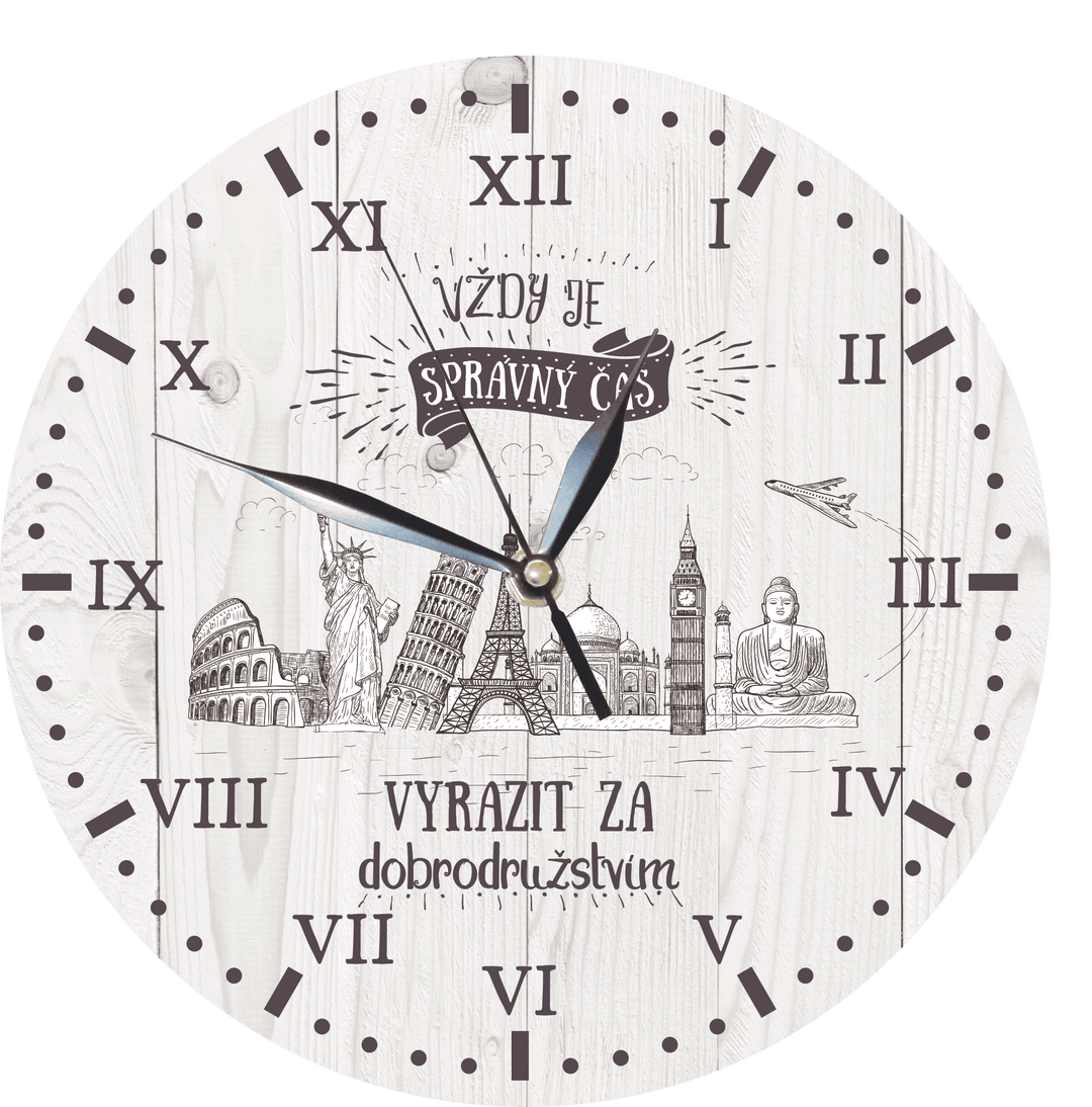 Holzwanduhr für Reisende