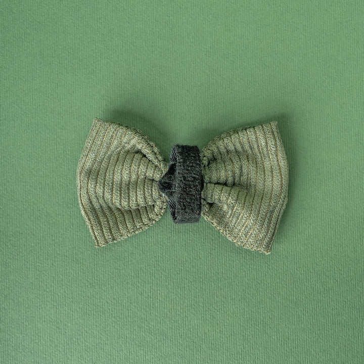 Motýlek Khaki Cord Crush – zadní strana se suchým zipem