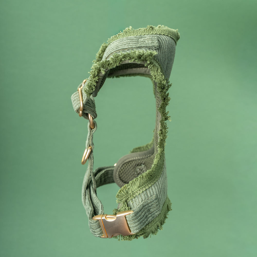 Postroj Khaki Cord Crush – nastavitelné popruhy a zapínání