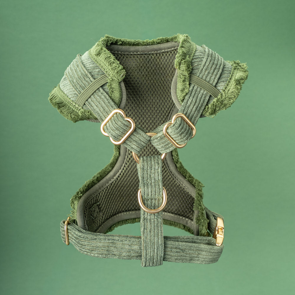 Postroj Khaki Cord Crush – spodní strana s měkkou síťovinou a D-kroužkem