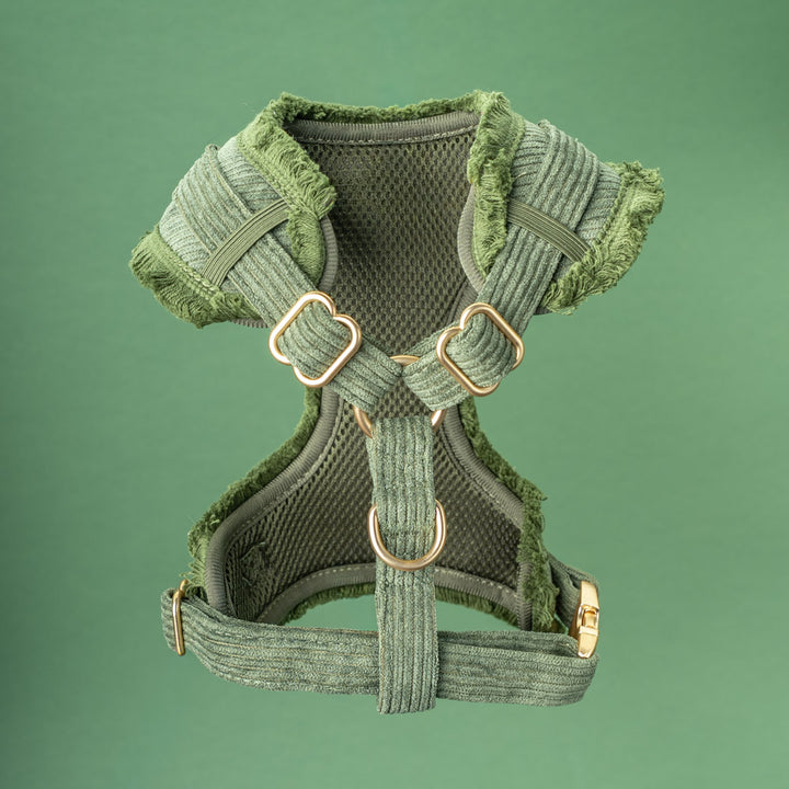 Postroj Khaki Cord Crush – spodní strana s měkkou síťovinou a D-kroužkem