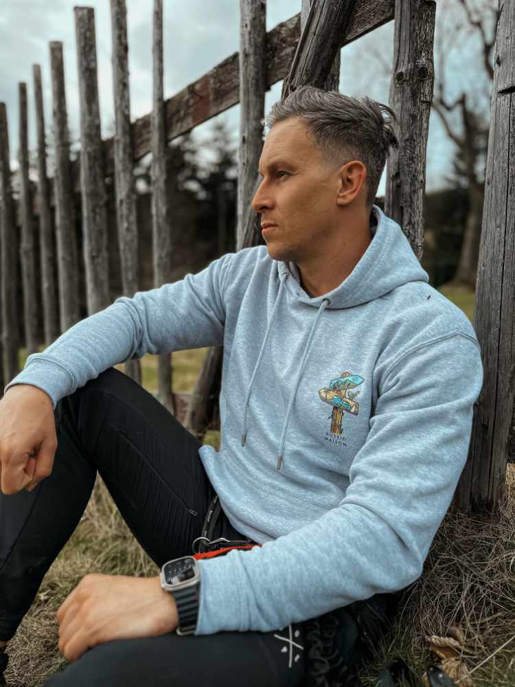 Unisex mikina - Hory a Ocean -šedá