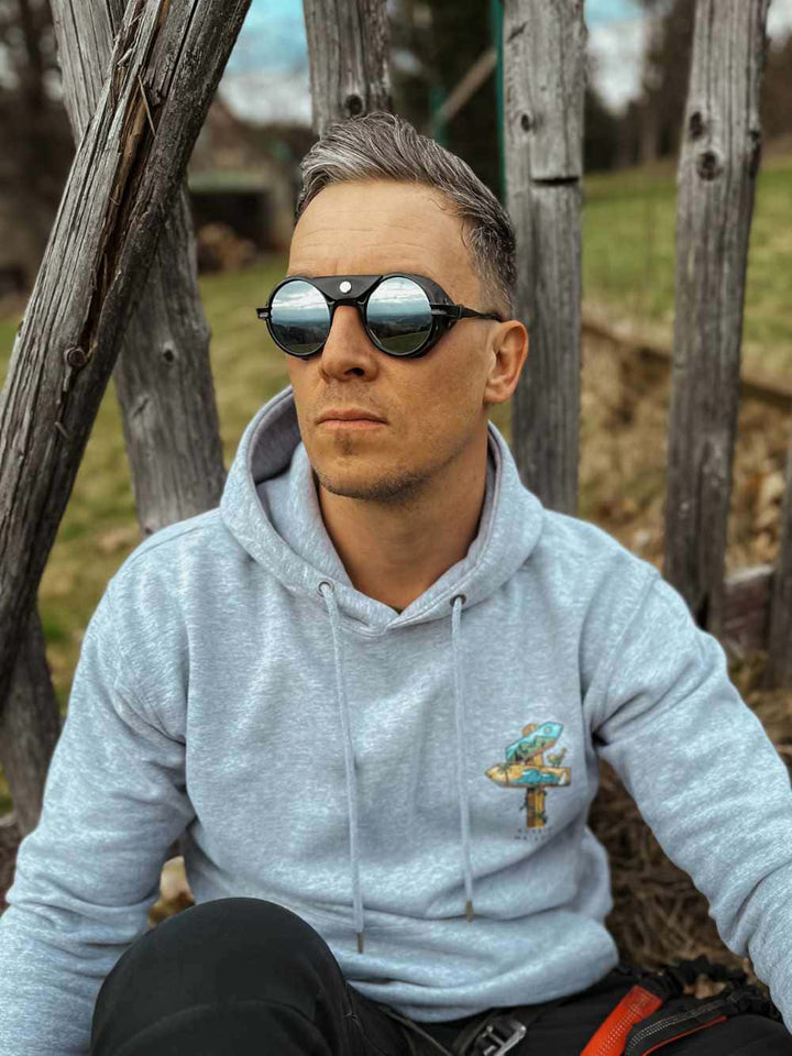 Unisex mikina - Hory a Ocean -šedá
