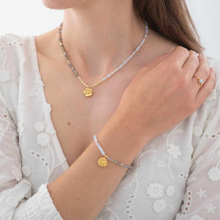 Náhrdelník Ambition - Labradorite a Modrý krajkový achát