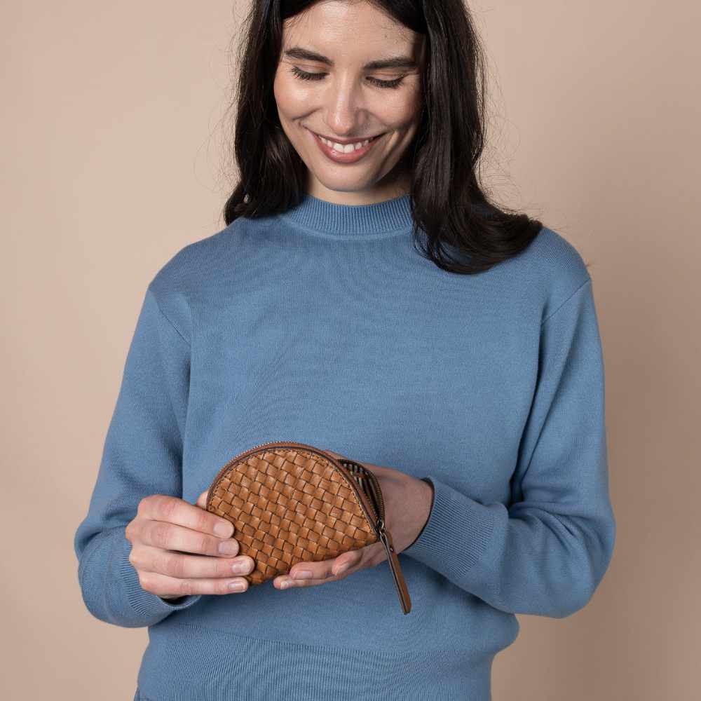Peněženka Laura - Woven Cognac