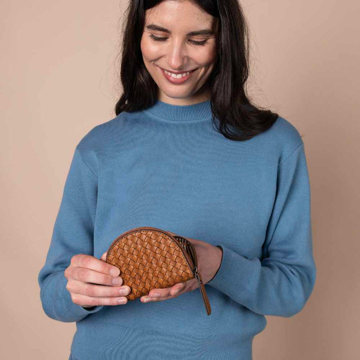 Peněženka Laura - Woven Cognac