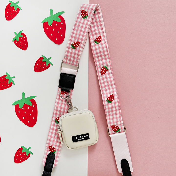 Popruh na pamlskovník CocoPup - Strawberry picnic