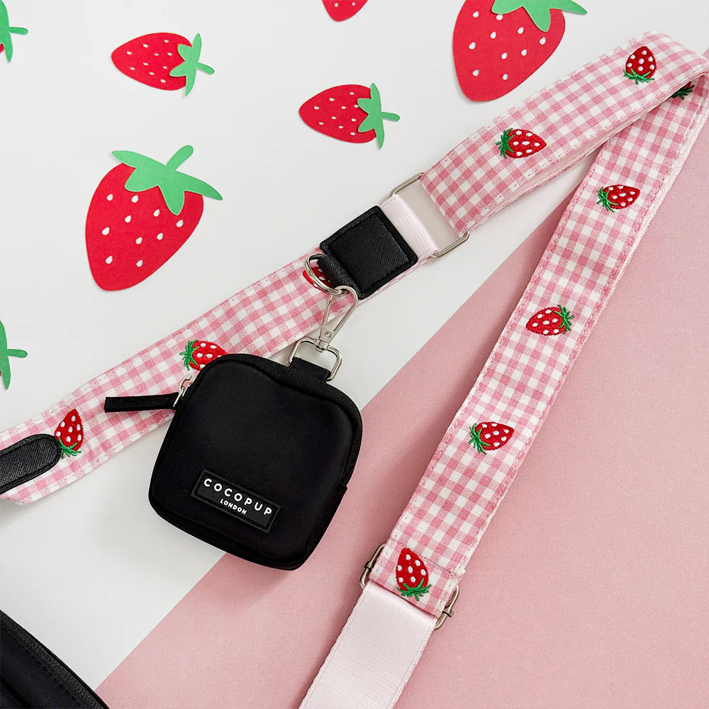 Popruh na pamlskovník CocoPup - Strawberry picnic