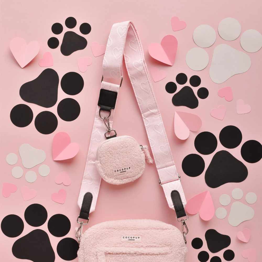 Popruh na pamlskovník CocoPup - Baby pink heart