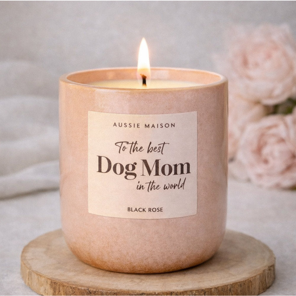 Svíčka Dog Mom Black Rose