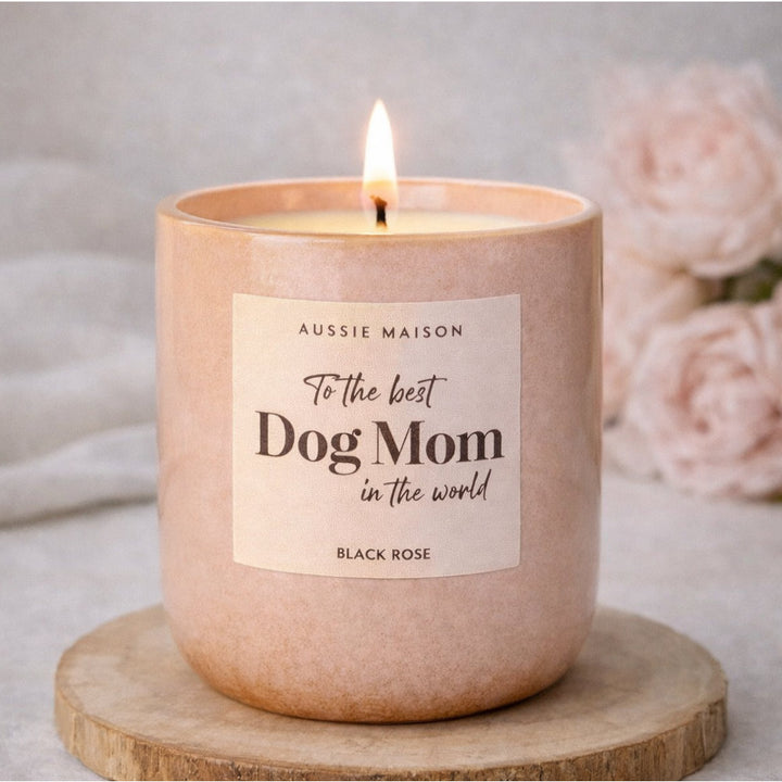 Svíčka Dog Mom Black Rose